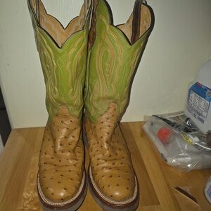 Justin Boots Full Quill Ostrich Tekno Crepe Antique Women’s Size 6.5C